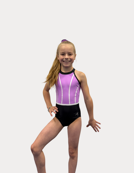 maillot gymnastique mauve fille femme